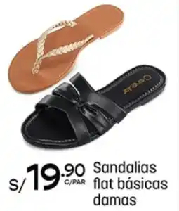 Plaza Vea Sandalias flat básicas damas oferta