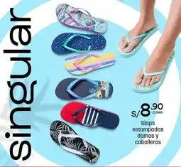 Plaza Vea Slaps estampadas damas y caballeros oferta