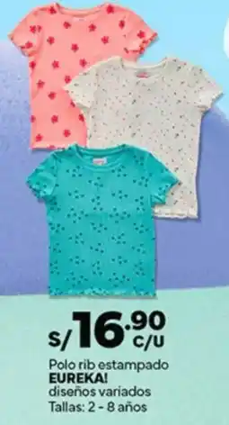 Plaza Vea Eureka! polo rib estampado diseños variados oferta