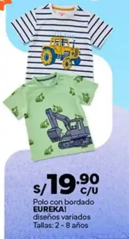Plaza Vea Eureka! polo con bordado diseños variados oferta