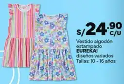 Plaza Vea Eureka! vestido algodón estampado diseños variados oferta