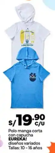 Plaza Vea Eureka! polo manga corta con capucha diseños variados oferta