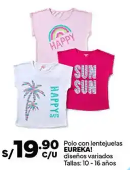 Plaza Vea Eureka! polo con lentejuelas diseños variados oferta