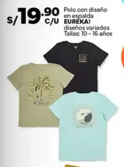 Plaza Vea Eureka! polo con diseño en espalda diseños variados oferta