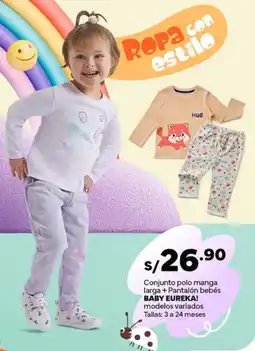 Plaza Vea Baby eureka! conjunto polo manga larga + pantalón bebés modelos variados oferta