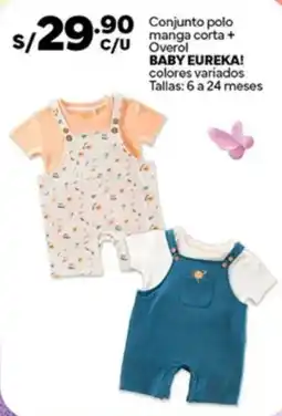 Plaza Vea Baby eureka! conjunto polo manga corta + overol colores variados oferta