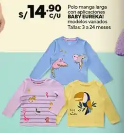 Plaza Vea Baby eureka! polo manga larga con aplicaciones modelos variados oferta