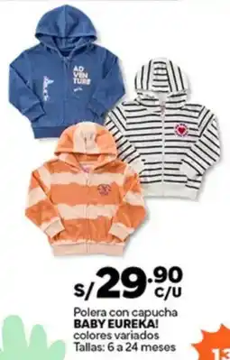Plaza Vea Baby eureka! polera con capucha colores variados oferta