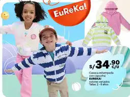 Plaza Vea Eureka! casaca estampada con capucha colores variados oferta