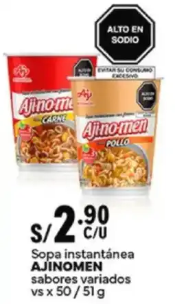 Plaza Vea Ajinomen sopa instantánea sabores variados oferta