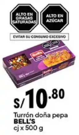 Plaza Vea Bell's turrón doña pepa cj oferta