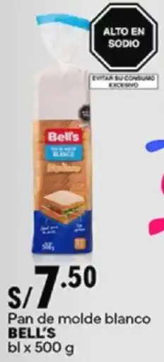 Plaza Vea Bell's pan de molde blanco bl oferta