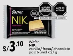 Plaza Vea Nik wafer vainilla/fresa/chocolate oferta