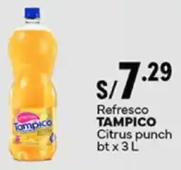 Plaza Vea Tampico refresco citrus punch bt oferta