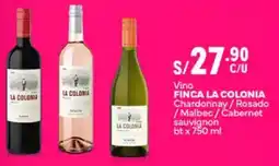 Plaza Vea Finca la colonia vino chardonnay/rosado /malbec/cabernet sauvignon bt oferta