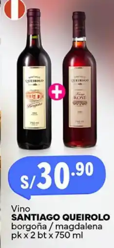 Plaza Vea Santiago queirolo vino borgoña/magdalena oferta