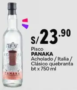 Plaza Vea Panaka pisco acholado/italia / clásico quebranta bt oferta