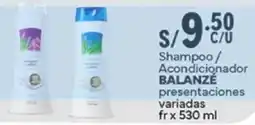 Plaza Vea Balanzé shampoo / acondicionador presentaciones variadas fr oferta