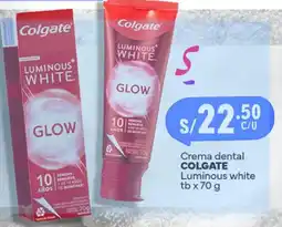Plaza Vea Colgate crema dental luminous white oferta