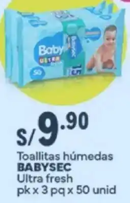 Plaza Vea Babysec toallitas húmedas ultra fresh oferta