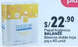 Plaza Vea Balanze papel higiénico básicos doble hoja oferta