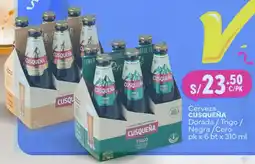 Plaza Vea Cusqueña cerveza dorada / trigo/ negra/cero oferta