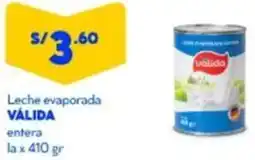 Mass Válida leche evaporada entera la oferta