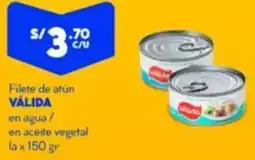 Mass Válida filete de atún en agua / en aceite vegetal la oferta