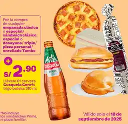 Tambo Cusquela cero% cerveza trigo botella oferta