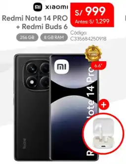 Hiraoka Redmi note 14 pro + redmi buds 6 oferta