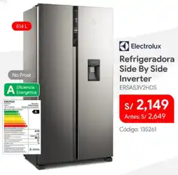 Hiraoka Electrolux refrigeradora side by side inverter oferta