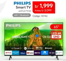 Hiraoka Philips smart tv 65" oferta