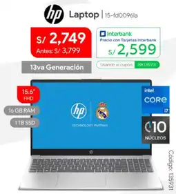 Hiraoka Hp laptop 15.6" oferta