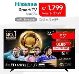 Hiraoka Hisense smart tv 55" oferta