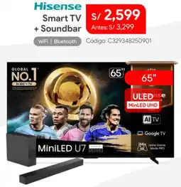 Hiraoka Hisense smart tv 65" + soundbar oferta