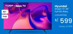 Tiendas EFE Hyundai smart tv 40" full hd roku oferta