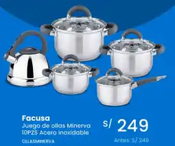 Tiendas EFE Facusa juego de ollas minerva oferta