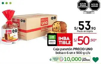 Tottus Caja Panetón Precio Uno Bolsa x 6 un x 900g c/u oferta