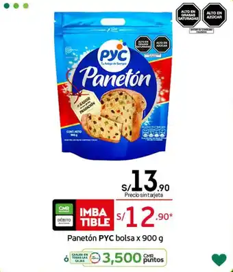 Tottus Panetón PYC Bolsa x 900g oferta