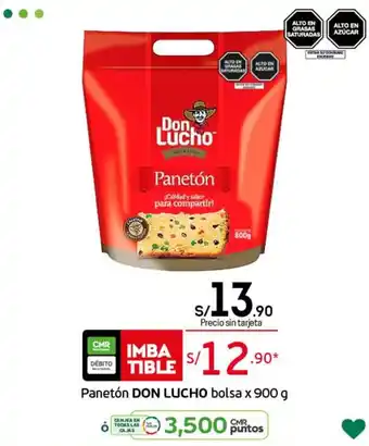 Tottus Panetón Don Lucho Bolsa x 900g oferta