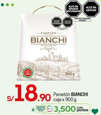 Tottus Panetón Bianchi Caja x 900g oferta