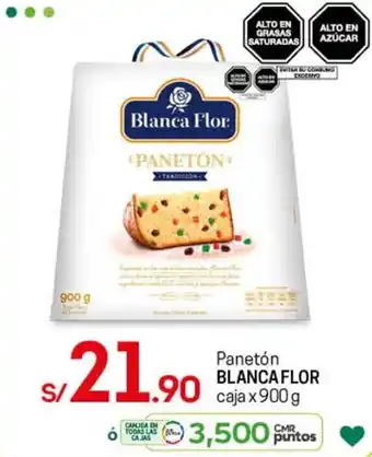 Tottus Panetón Blanca Flor Caja x 900g oferta