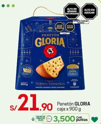 Tottus Panetón Gloria Caja x 900g oferta