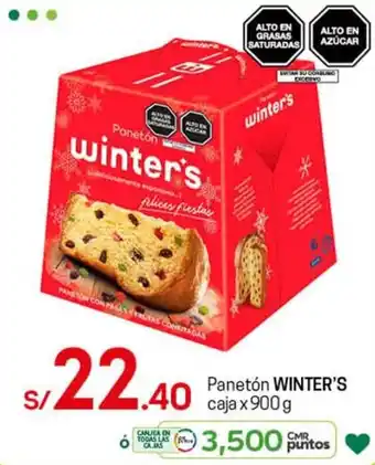 Tottus Panetón Winter's Caja x 900g oferta