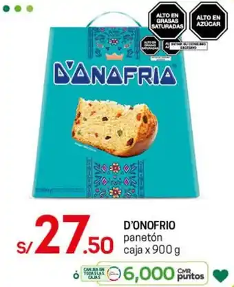 D'Onofrio Panetón Caja x 900g