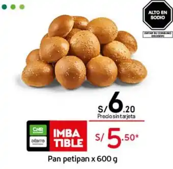 Tottus Pan Petipan x 600g oferta