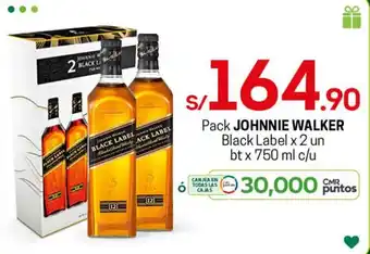 Tottus Pack Johnnie Walker Black Label x un bt x 750ml c/u oferta