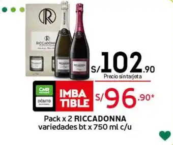 Tottus Pack x 2 Riccadonna Variedades bt x 750ml c/u oferta