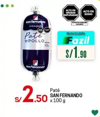 Tottus Paté San Fernando x 100g oferta