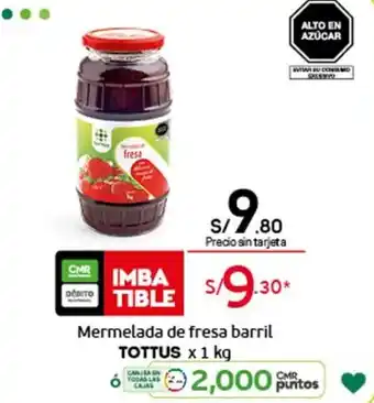 Tottus Mermelada de Fresa Barril Tottus x 1kg oferta